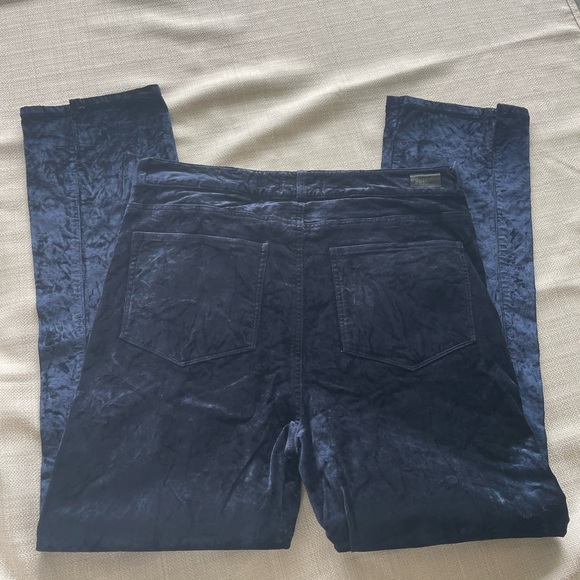 Women's Navy PAIGE Velvet Coated Pants - Sz. 30 - Picture 2 of 6